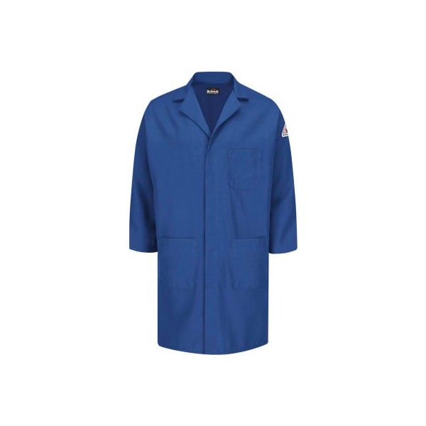 Bulwark  Unisex Concealed Snap Front Lab Coat, Royal Blue, Nomex/Aramid, 3XL